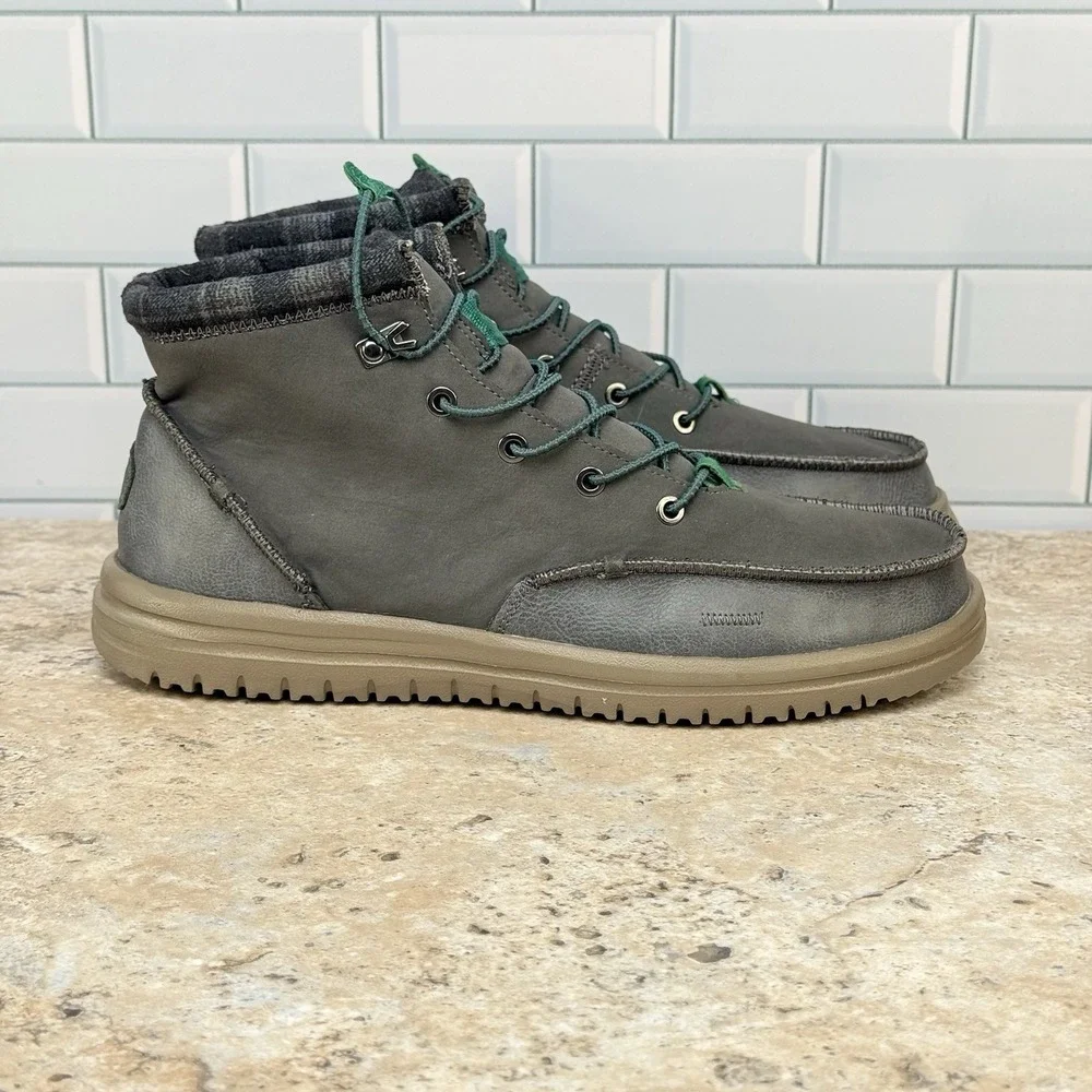 Hey Dude Bradley Boots - Men's 12 - Charcoal Grey Shoes Comfortable Lightweight